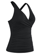 Firpearl Women Underwire Tankini Top Only Twist V Neck Swimsuits Tummy Control #M039