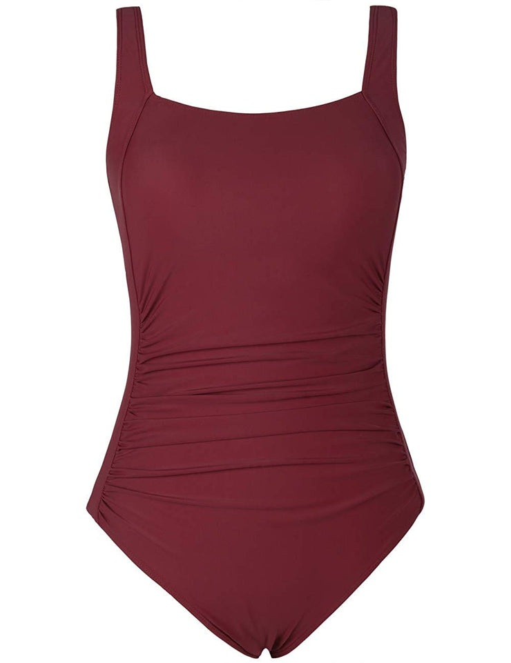 Firpearl Shirred Tank  Vintage Tummy Control Bathing Suits