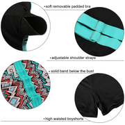 Firpearl Women's Plus Size Tankini Bathing Suits Modest Tummy Control Two Piece Swimsuits with Boyshort