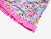 Firpearl Rainbow Unicorn Print Flounce Kids Swimsuit