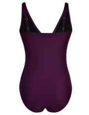 Firpearl Women's Ruffle One Piece Bathing Suits V Neck Vintage Tummy Control Swimsuit Swimwear