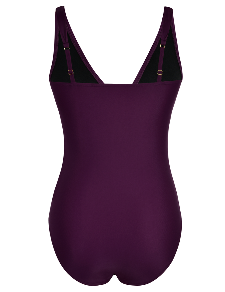 Firpearl Women's Ruffle One Piece Bathing Suits V Neck Vintage Tummy Control Swimsuit Swimwear