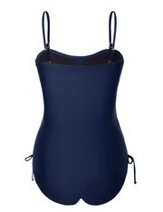 Firpearl Strapless One Piece Bathing Suit for Women Ruched Tummy Control Bandeau Swimsuits Slimming Tube Top Swimwear