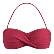 Firpearl Women Strapless Bikini Tops Retro Twist Front Bathing Suit Tops Push Up Bandeau Swimsuit