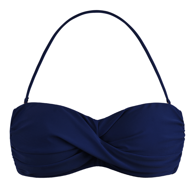Firpearl Women Strapless Bikini Tops Retro Twist Front Bathing Suit Tops Push Up Bandeau Swimsuit
