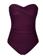 Firpearl Strapless Tankini Bathing Suits for Women Ruched Tummy Control Swimwear Halter Two Piece Swimsuit