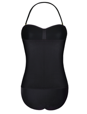 Firpearl Strapless Tankini Bathing Suits for Women Ruched Tummy Control Swimwear Halter Two Piece Swimsuit