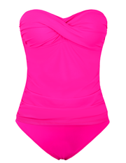Firpearl Strapless Tankini Bathing Suits for Women Ruched Tummy Control Swimwear Halter Two Piece Swimsuit
