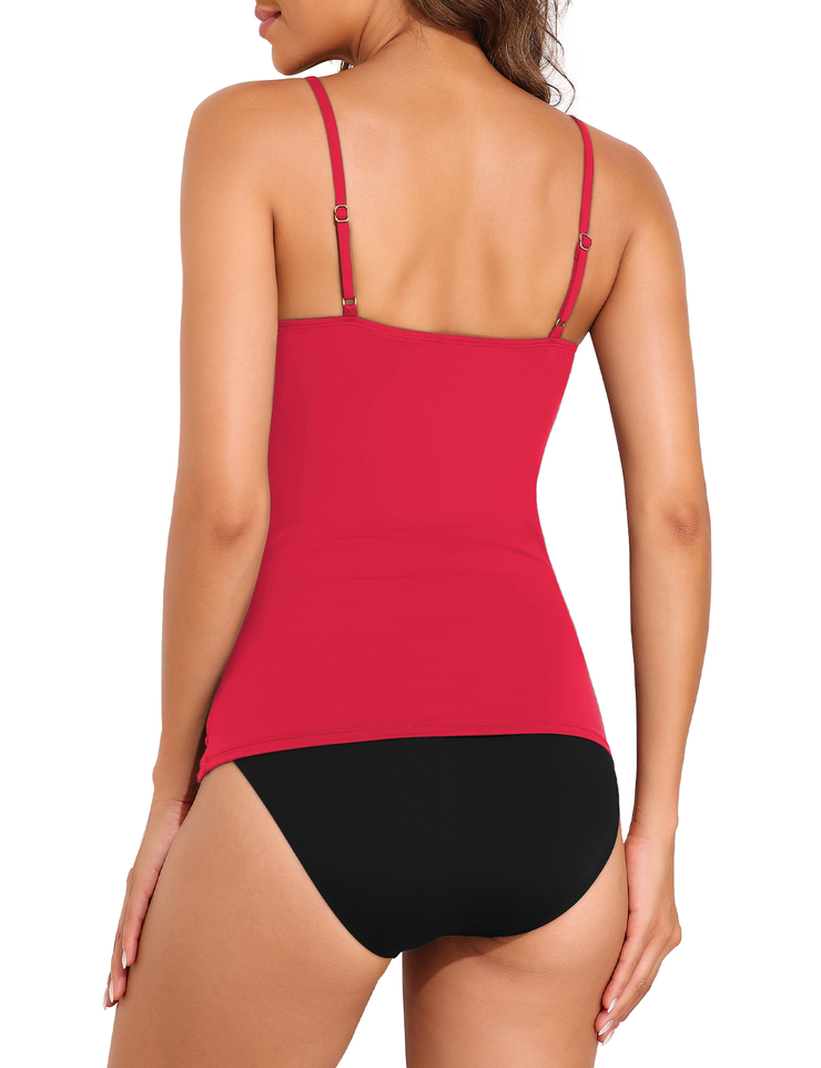 Firpearl Women's Tankini Swimsuits Twist V Neck Swim Top with Shorts Ruched Tummy Control Two Piece Bathing Suit