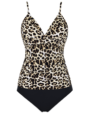 Firpearl Women's Tankini Swimsuits Twist V Neck Swim Top with Shorts Ruched Tummy Control Two Piece Bathing Suit