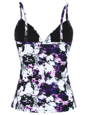 Firpearl Tankini Tops for Women Front Twist Bathing Suit Tops Ruched Tummy Control Swimsuit tops