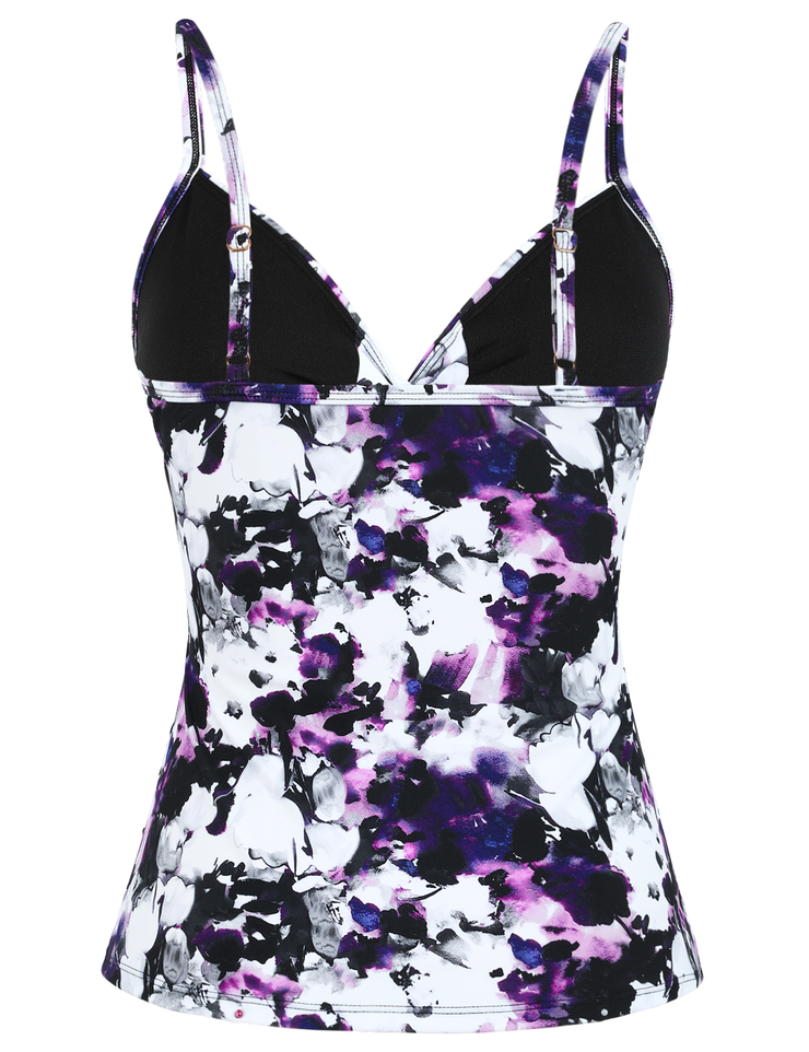 Firpearl Tankini Tops for Women Front Twist Bathing Suit Tops Ruched Tummy Control Swimsuit tops