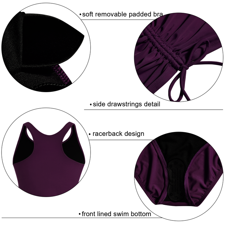Firpearl Women's Tankini Swimsuits with Shorts Athletic Two Piece Bathing Suits Racerback Tummy Control Swimwear