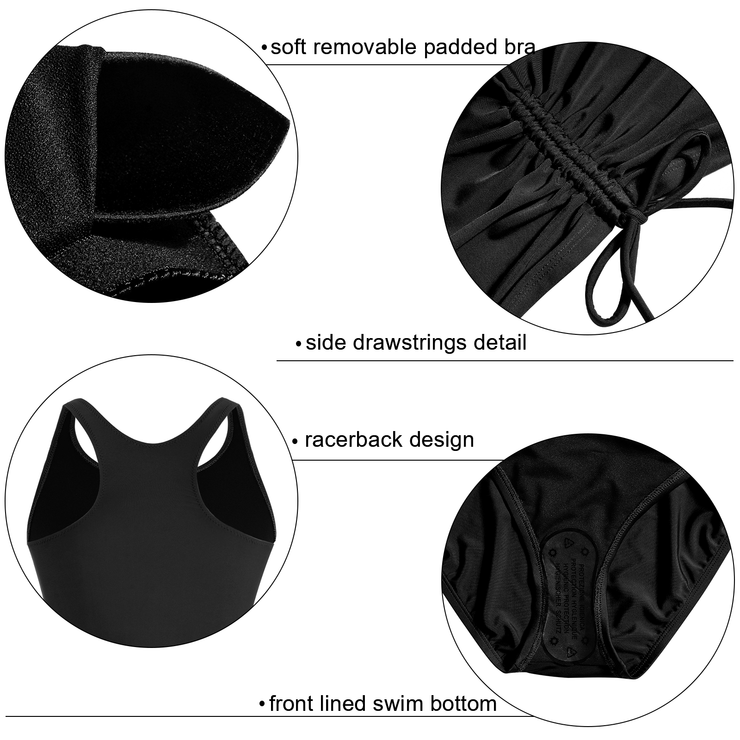 Firpearl Women's Tankini Swimsuits with Shorts Athletic Two Piece Bathing Suits Racerback Tummy Control Swimwear