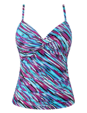Firpearl Tankini Tops for Women Front Twist Bathing Suit Tops Ruched Tummy Control Swimsuit tops