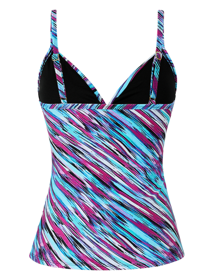 Firpearl Tankini Tops for Women Front Twist Bathing Suit Tops Ruched Tummy Control Swimsuit tops