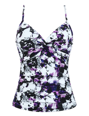 Firpearl Tankini Tops for Women Front Twist Bathing Suit Tops Ruched Tummy Control Swimsuit tops