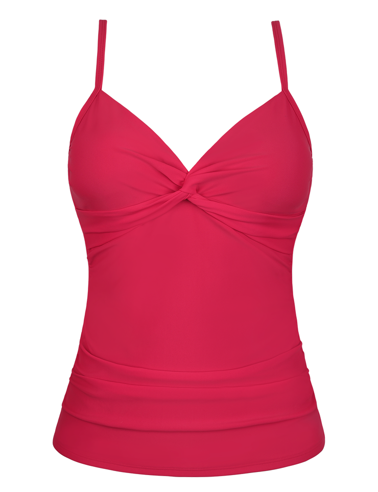 Firpearl Tankini Tops for Women Front Twist Bathing Suit Tops Ruched Tummy Control Swimsuit tops