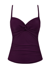 Firpearl Tankini Tops for Women Front Twist Bathing Suit Tops Ruched Tummy Control Swimsuit tops