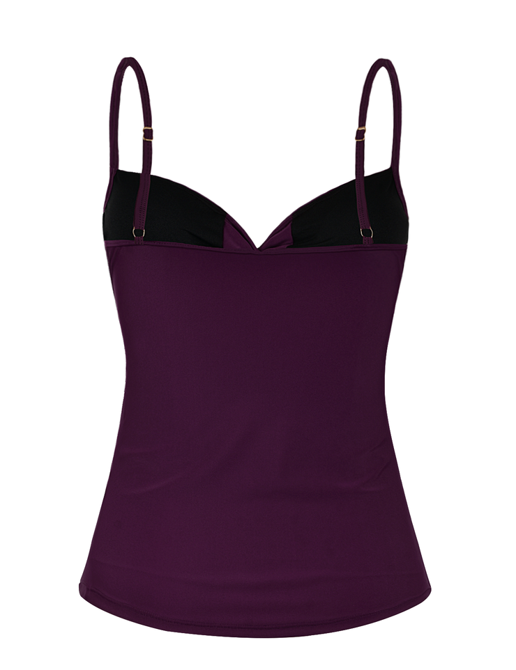 Firpearl Tankini Tops for Women Front Twist Bathing Suit Tops Ruched Tummy Control Swimsuit tops