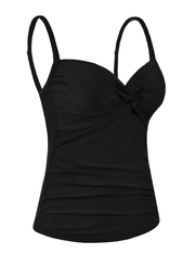 Firpearl Tankini Tops for Women Front Twist Bathing Suit Tops Ruched Tummy Control Swimsuit tops