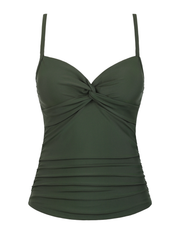 Firpearl Tankini Tops for Women Front Twist Bathing Suit Tops Ruched Tummy Control Swimsuit tops
