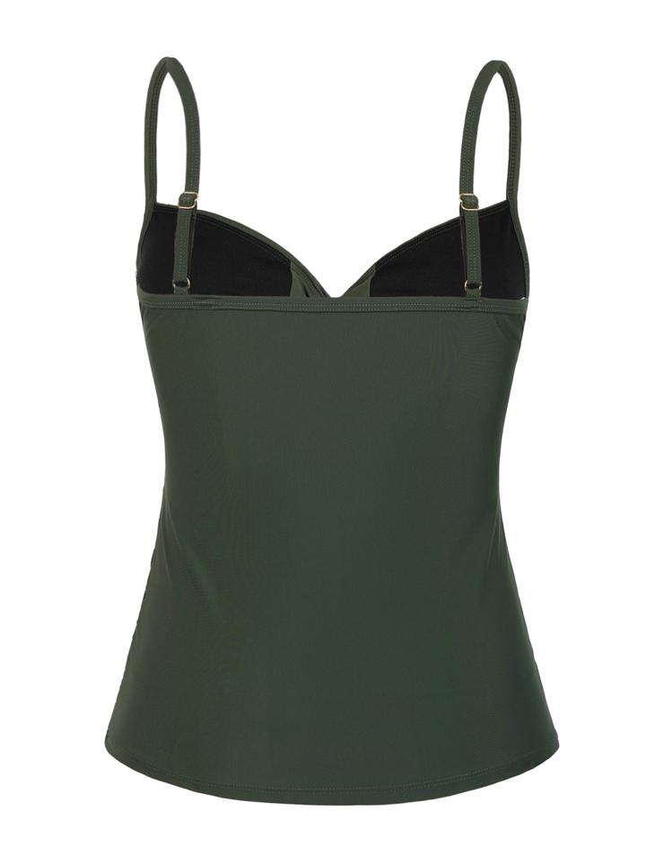Firpearl Tankini Tops for Women Front Twist Bathing Suit Tops Ruched Tummy Control Swimsuit tops
