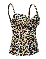Firpearl Tankini Tops for Women Front Twist Bathing Suit Tops Ruched Tummy Control Swimsuit tops
