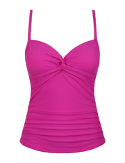 Firpearl Tankini Tops for Women Front Twist Bathing Suit Tops Ruched Tummy Control Swimsuit tops