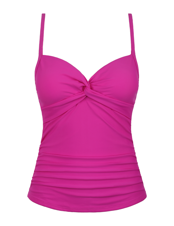 Firpearl Tankini Tops for Women Front Twist Bathing Suit Tops Ruched Tummy Control Swimsuit tops