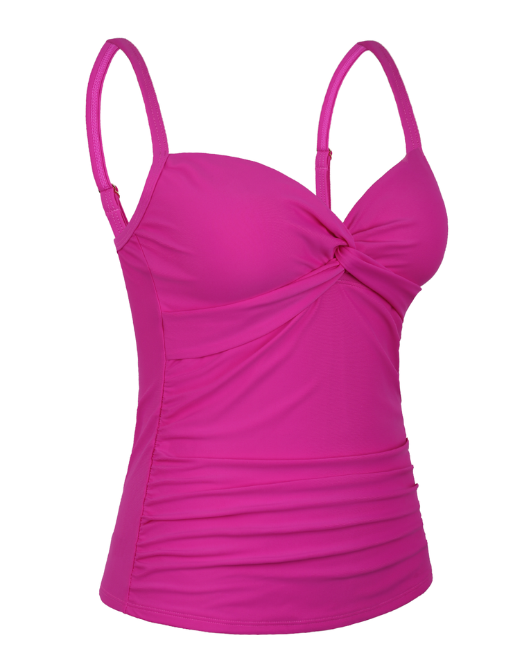 Firpearl Tankini Tops for Women Front Twist Bathing Suit Tops Ruched Tummy Control Swimsuit tops