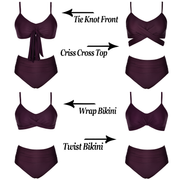 Fiprearl Women Wrap Bikini Set Push Up High Waisted Two Piece Swimsuit