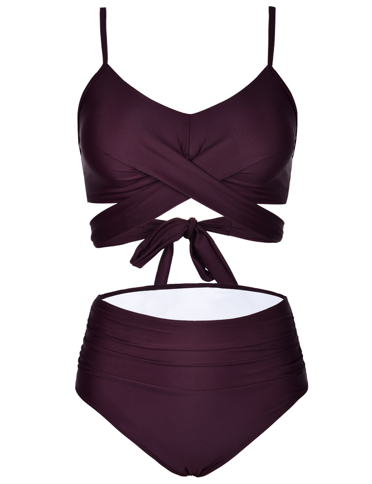 Fiprearl Women Wrap Bikini Set Push Up High Waisted Two Piece Swimsuit
