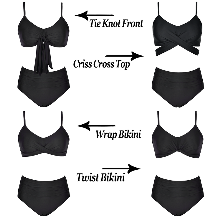 Fiprearl Women Wrap Bikini Set Push Up High Waisted Two Piece Swimsuit