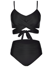Fiprearl Women Wrap Bikini Set Push Up High Waisted Two Piece Swimsuit
