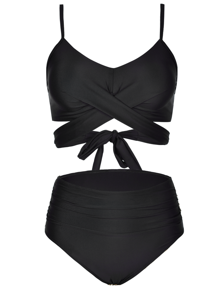 Fiprearl Women Wrap Bikini Set Push Up High Waisted Two Piece Swimsuit