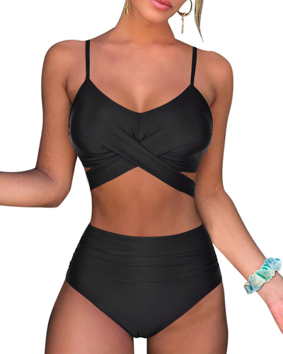 Fiprearl Women Wrap Bikini Set Push Up High Waisted Two Piece Swimsuit