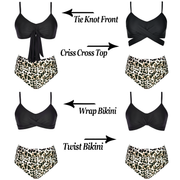 Fiprearl Women Wrap Bikini Set Push Up High Waisted Two Piece Swimsuit
