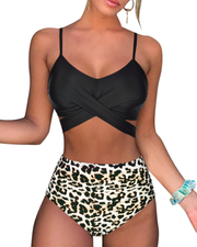 Fiprearl Women Wrap Bikini Set Push Up High Waisted Two Piece Swimsuit