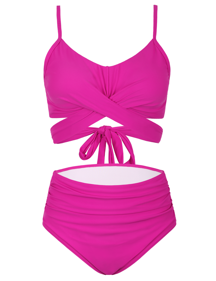 Fiprearl Women Wrap Bikini Set Push Up High Waisted Two Piece Swimsuit
