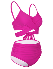 Fiprearl Women Wrap Bikini Set Push Up High Waisted Two Piece Swimsuit