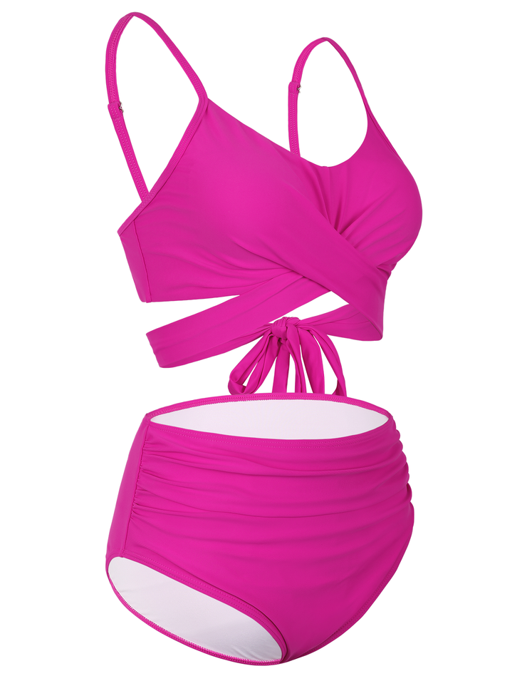 Fiprearl Women Wrap Bikini Set Push Up High Waisted Two Piece Swimsuit