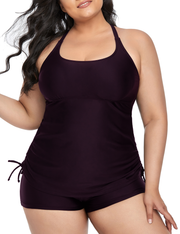 Firpearl Plus Size Bathing Suits for Women Two Piece Swimsuit Athletic Tankini Top with Shorts