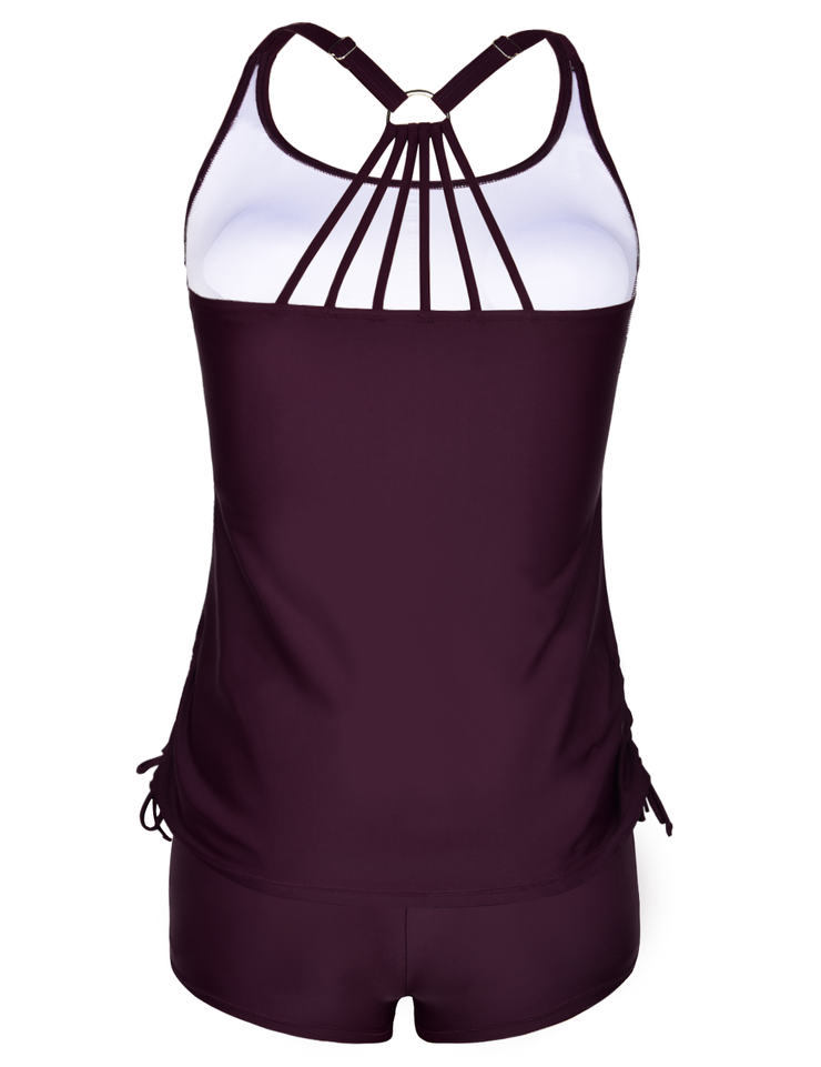 Firpearl Plus Size Bathing Suits for Women Two Piece Swimsuit Athletic Tankini Top with Shorts