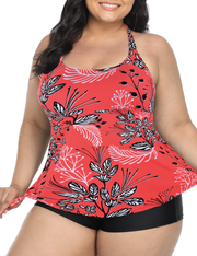 Firpearl Plus Size Bathing Suits for Women Two Piece Swimsuit Athletic Tankini Top with Shorts