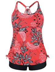 Firpearl Plus Size Bathing Suits for Women Two Piece Swimsuit Athletic Tankini Top with Shorts