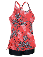 Firpearl Plus Size Bathing Suits for Women Two Piece Swimsuit Athletic Tankini Top with Shorts