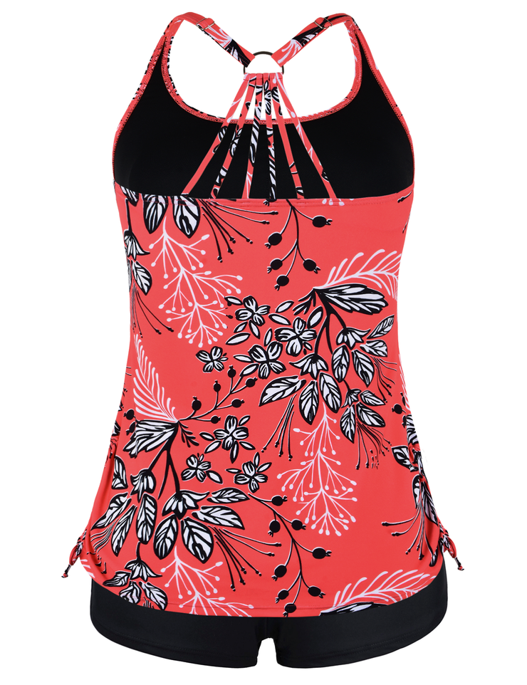 Firpearl Plus Size Bathing Suits for Women Two Piece Swimsuit Athletic Tankini Top with Shorts
