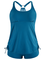 Firpearl Plus Size Bathing Suits for Women Two Piece Swimsuit Athletic Tankini Top with Shorts