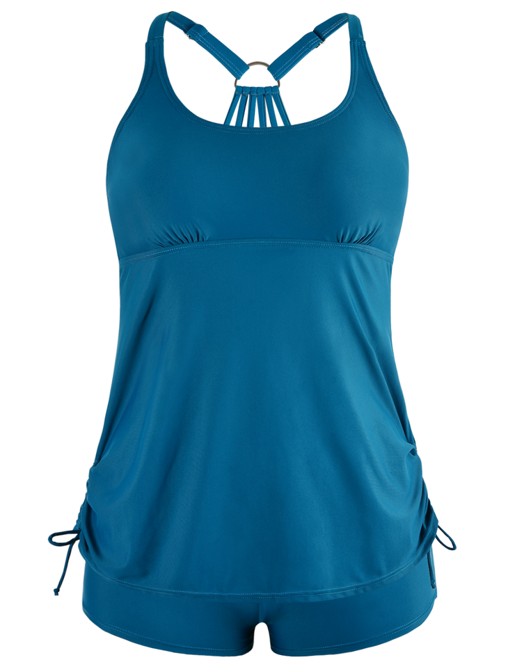 Firpearl Plus Size Bathing Suits for Women Two Piece Swimsuit Athletic Tankini Top with Shorts